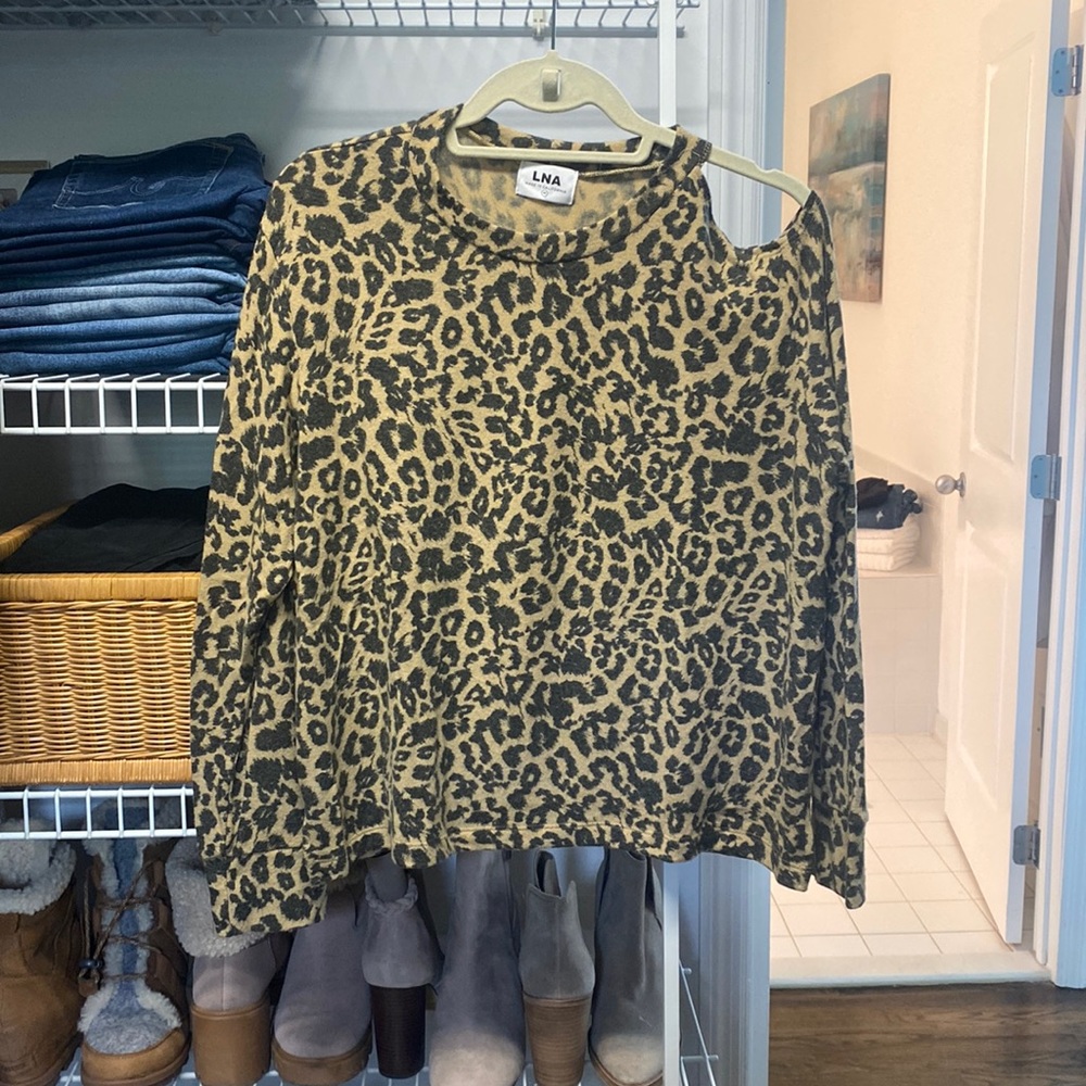 LNA California Cold Shoulder Sweater